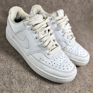 Nike COURT VISION LOW Women's 6.5 Triple White Athletic Sneaker Casual Shoes